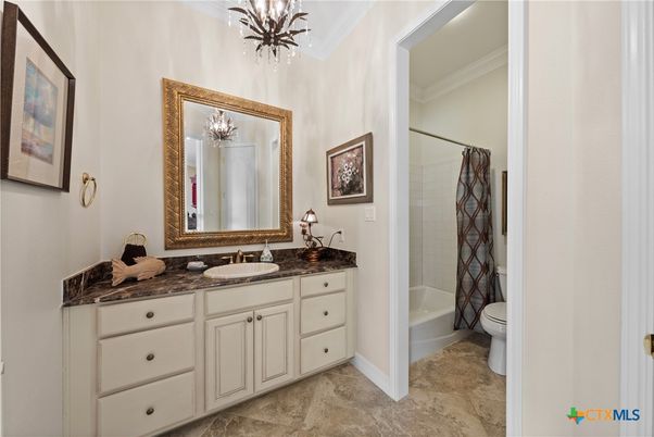 Bathroom, Chandelier, Interior