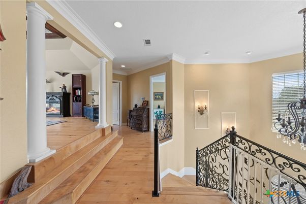 Fireplace, Interior, Recessed Lighting, Wood Texture Flooring