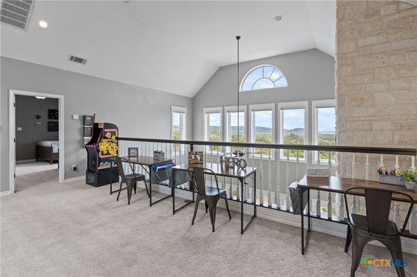 Dining room, Interior, Recessed Lighting, Stone Walls