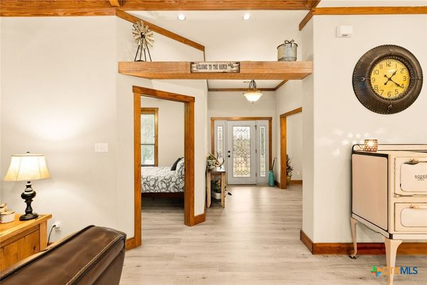 Bedroom, Interior, Recessed Lighting, Wooden Beams, Wood Texture Flooring