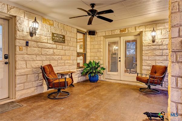 Exterior, Interior, Pendant Lights, Stone Walls