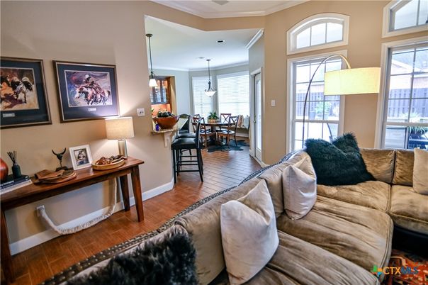 Dining room, Interior, Living room, Pendant Lights, Wood Texture Flooring