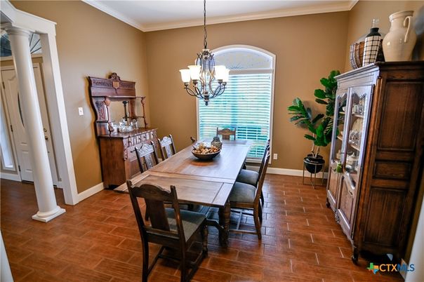 Chandelier, Dining room, Interior, Wood Texture Flooring