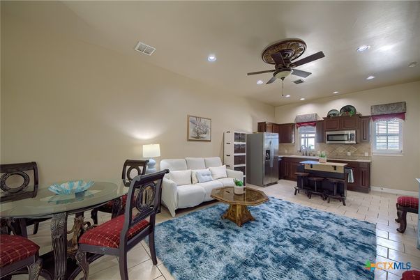 Dining room, Interior, Kitchen, Living room, Recessed Lighting