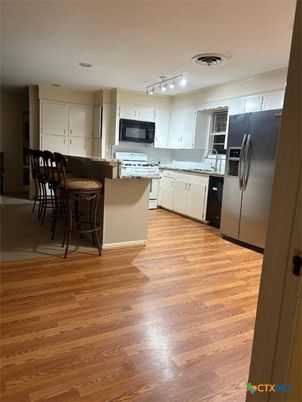 Interior, Kitchen, Stainless Steel Appliances, Wood Texture Flooring