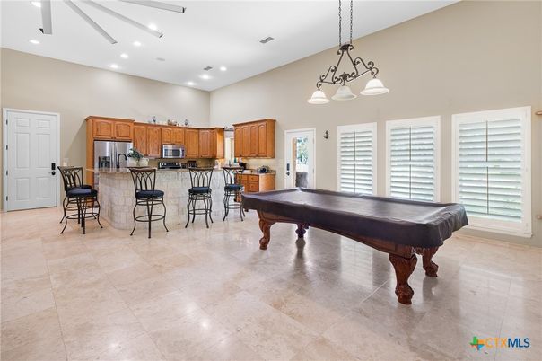 Billiard Table, Game Room, Interior, Kitchen, Pendant Lights, Recessed Lighting