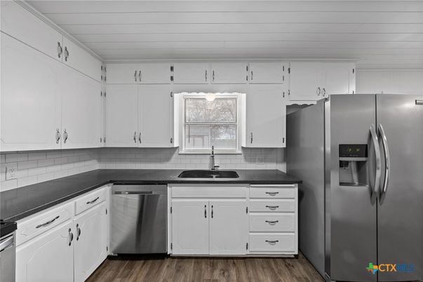 Interior, Kitchen, Stainless Steel Appliances, Wood Texture Flooring