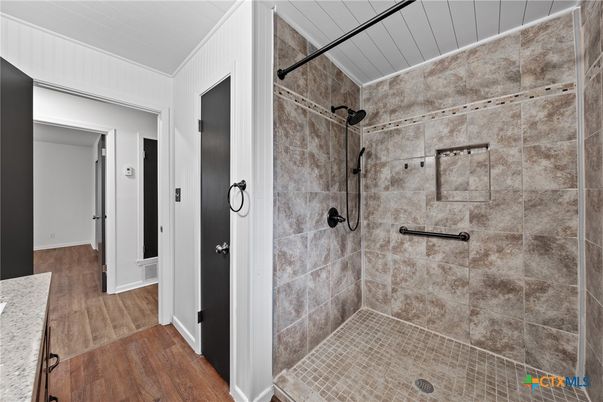 Bathroom, Interior, Wood Texture Flooring