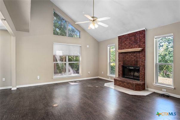 Empty room, Fireplace, Interior, Wood Texture Flooring