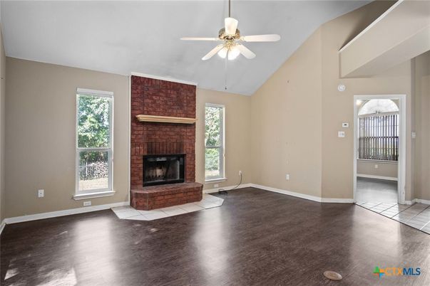 Empty room, Fireplace, Interior, Wood Texture Flooring