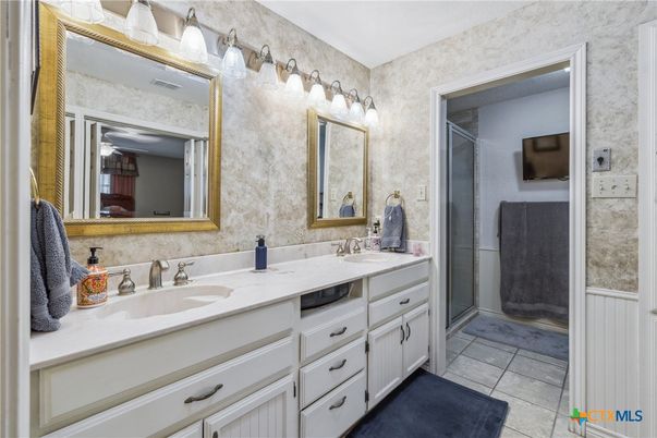 Bathroom, Dual Sink Vanities, Glass Shower, Interior