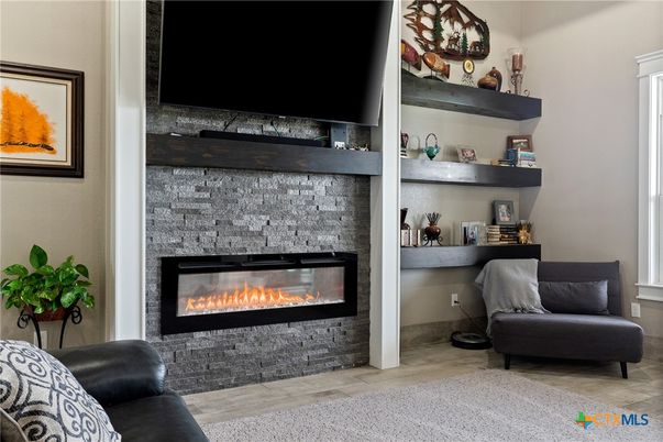 Fireplace, Interior, Wood Texture Flooring