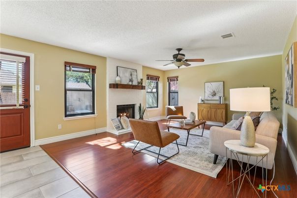 Fireplace, Interior, Living room, Wood Texture Flooring