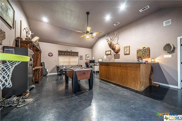 Billiard Table, Game Room, Interior, Recessed Lighting