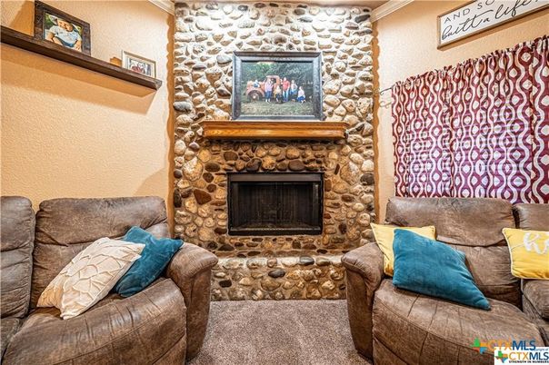 Fireplace, Interior, Living room, Stone Walls