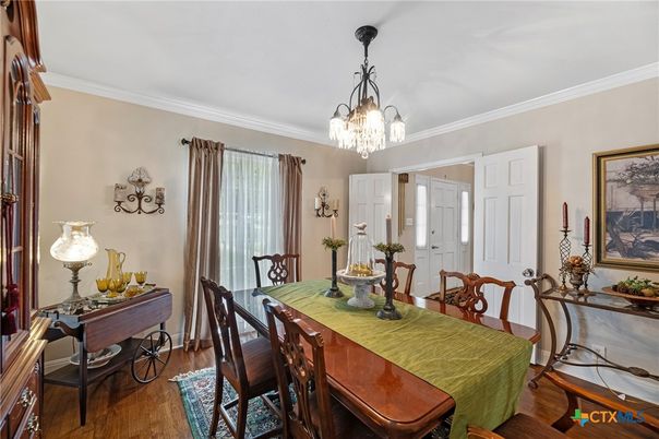 Chandelier, Dining room, Interior, Wood Texture Flooring