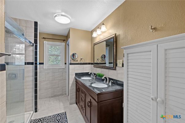 Bathroom, Dual Sink Vanities, Glass Shower, Interior