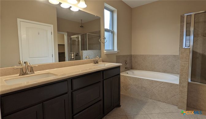 Bathroom, Dual Sink Vanities, Glass Shower, Interior