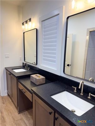 Bathroom, Dual Sink Vanities, Interior, Wood Texture Flooring
