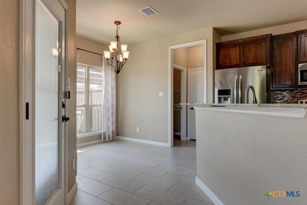 Chandelier, Interior, Kitchen, Stainless Steel Appliances