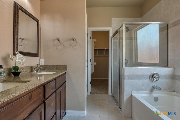 Bathroom, Dual Sink Vanities, Glass Shower, Interior