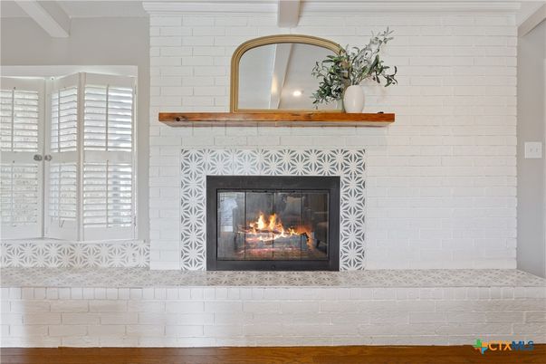 Fireplace, Interior, Stone Walls, Wood Texture Flooring