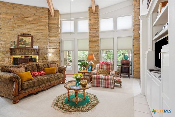 Fireplace, Interior, Living room, Stone Walls