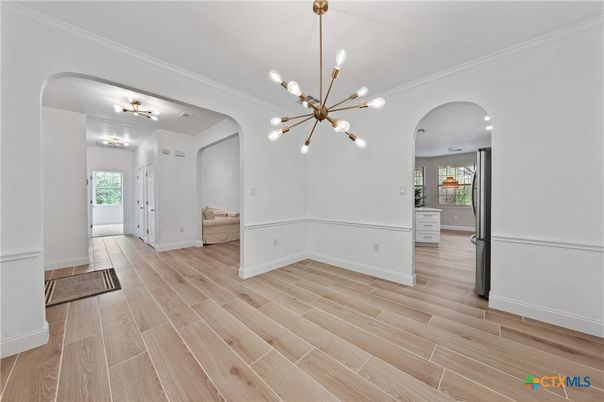 Empty room, Interior, Pendant Lights, Wood Texture Flooring