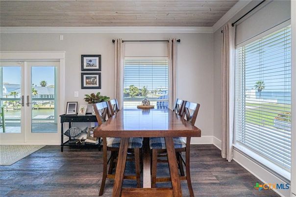Dining room, Interior, Wooden Ceilings, Wood Texture Flooring