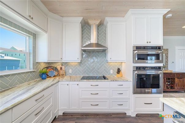 Interior, Kitchen, Stainless Steel Appliances, Wooden Ceilings, Wood Texture Flooring