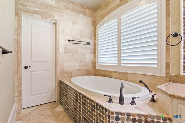 Bathroom, Interior, Stone Walls, Wood Texture Flooring