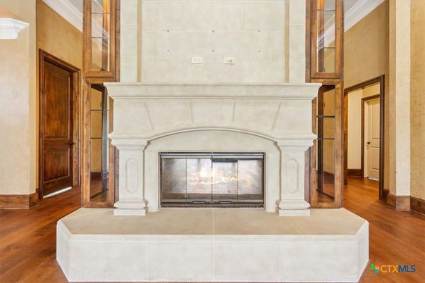 Fireplace, Interior, Wood Texture Flooring
