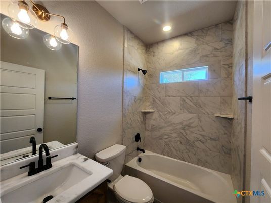 Bathroom, Interior, Marble Walls, Recessed Lighting