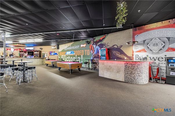 Billiard Table, Game Room, Interior, Stone Walls