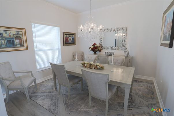Chandelier, Dining room, Interior, Wood Texture Flooring