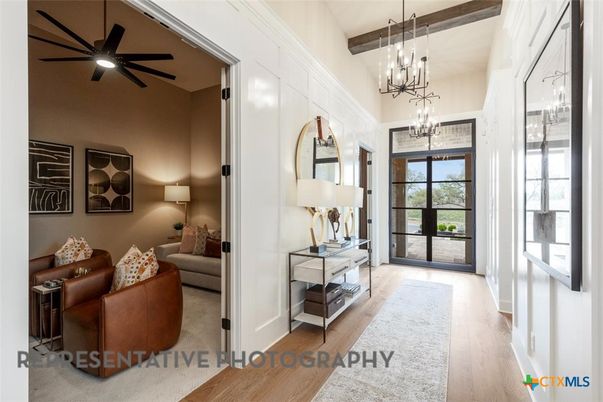 Chandelier, Interior, Living room, Pendant Lights, Wooden Beams, Wood Texture Flooring