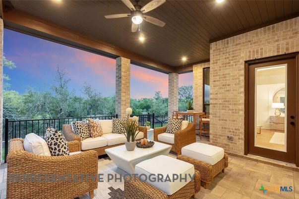 Interior, Living room, Recessed Lighting, Stone Walls, Wood Texture Flooring