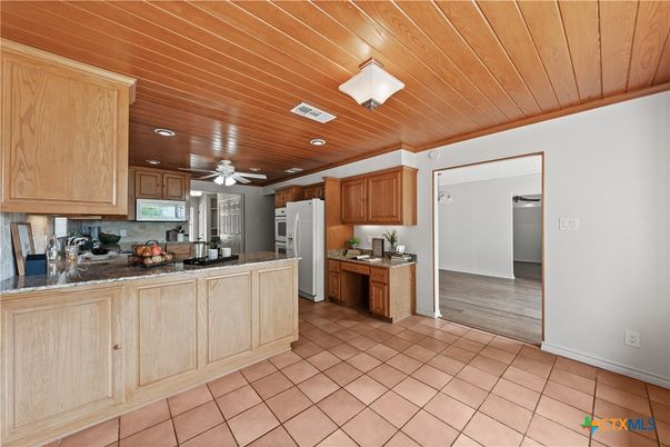 Interior, Kitchen, Recessed Lighting, Wooden Ceilings