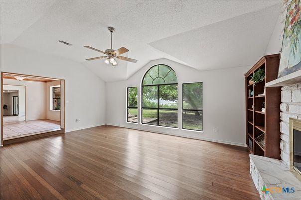 Empty room, Fireplace, Interior, Wood Texture Flooring