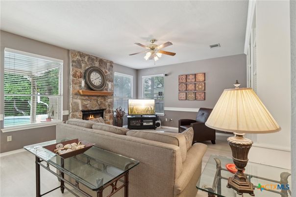 Fireplace, Interior, Living room, Stone Walls
