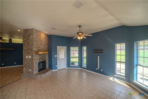 Empty room, Fireplace, Interior, Recessed Lighting