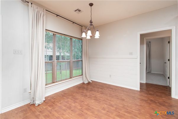 Chandelier, Empty room, Interior, Pendant Lights, Wood Texture Flooring
