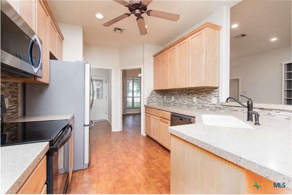 Interior, Kitchen, Recessed Lighting, Wood Texture Flooring