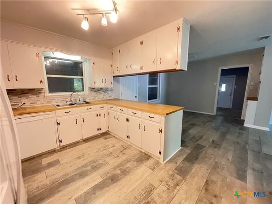 Interior, Kitchen, Wood Texture Flooring
