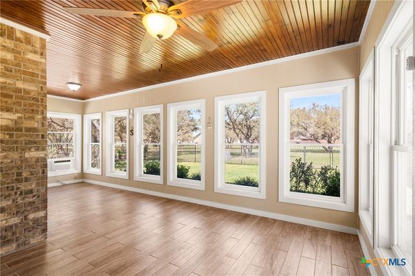 Empty room, Interior, Stone Walls, Wooden Ceilings, Wood Texture Flooring