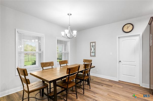 Chandelier, Dining room, Interior, Wood Texture Flooring