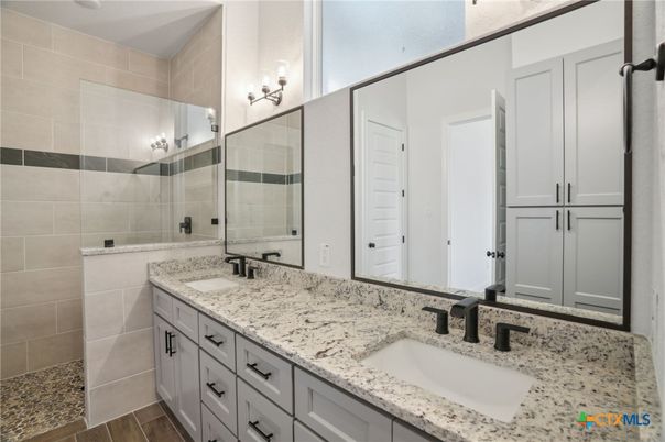 Bathroom, Dual Sink Vanities, Glass Shower, Interior