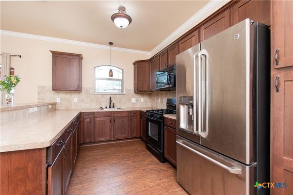 Interior, Kitchen, Pendant Lights, Stainless Steel Appliances, Wood Texture Flooring