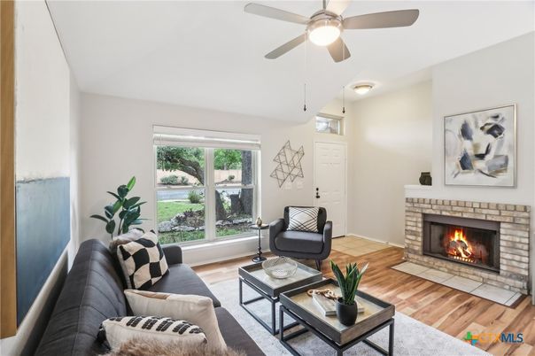 Fireplace, Interior, Living room, Wood Texture Flooring