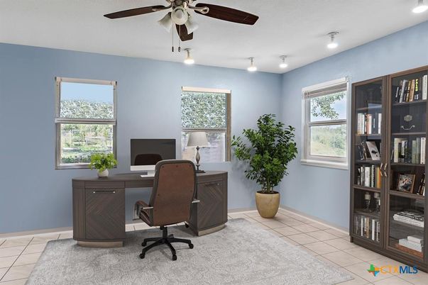 Home Office, Interior, Recessed Lighting